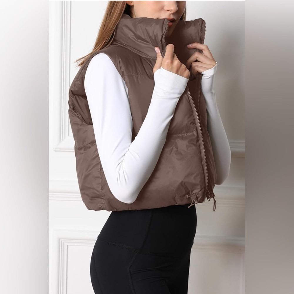💕AUTOMET Womens Cropped Puffer Vest Winter Lightweight Sleeveless Warm Ou…